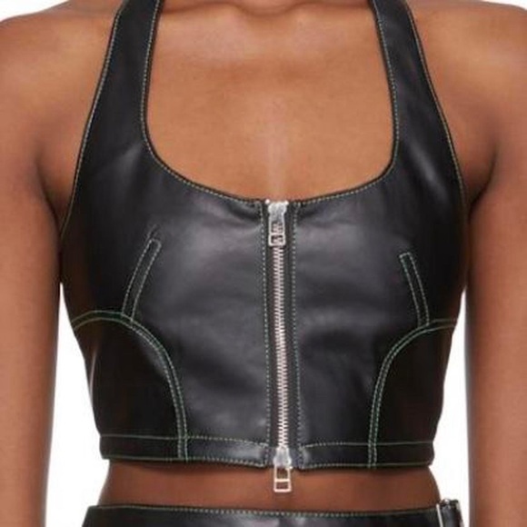 Eckhaus Latta Tops - Eckhaus Latta
faux-leather cropped tank top